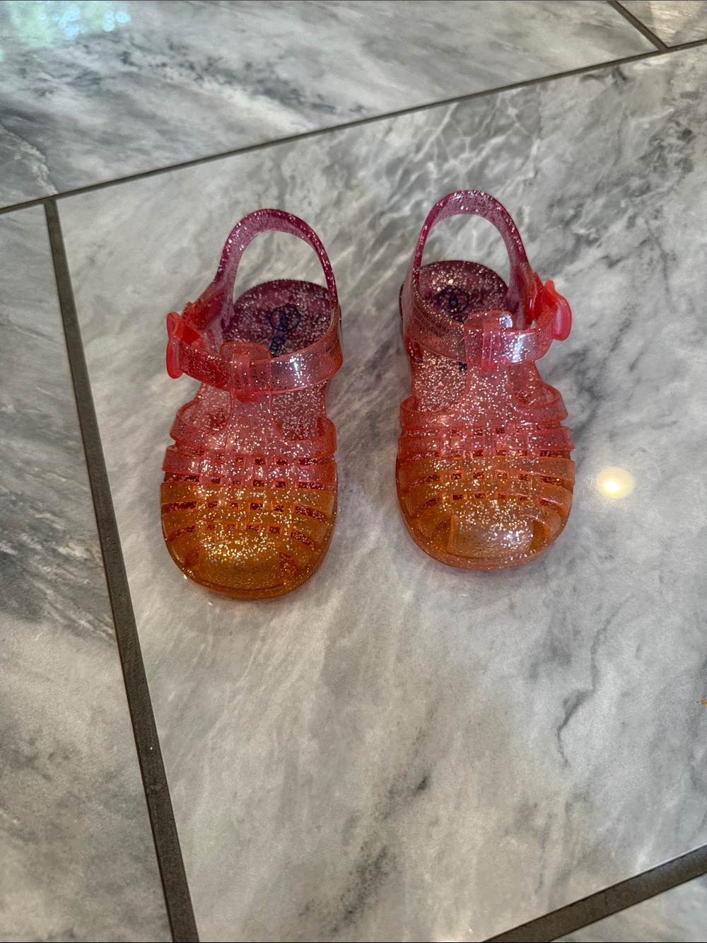 Cat & Jack Glitter Jelly Sandals - Pink & Orange
